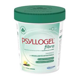 Psyllogel fibra: integratore di fibra di psyllium pura 99% con tè gusto limone. 38 dosi, 170 g