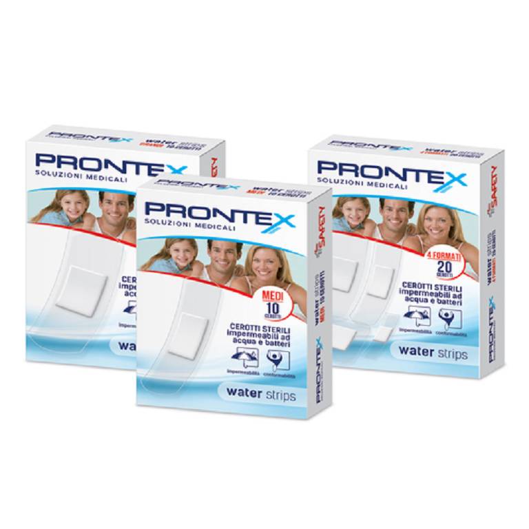 20 cerotti 4 formati assortiti Water Strips impermeabili Prontex