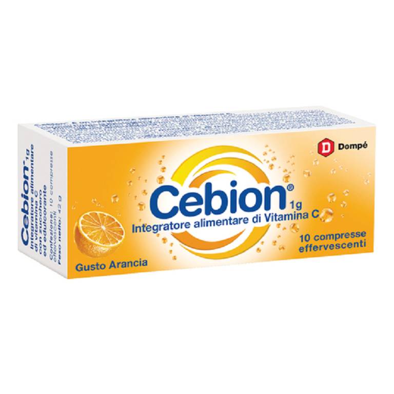 Cebion Integratore di vitamina C, 1 g  - 10 cpr effervescenti, gusto arancia