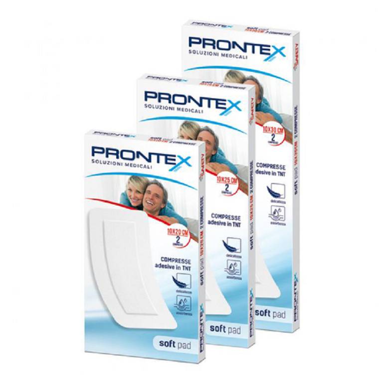 Garza 2 Compresse adesive 10x30 in TNT Soft Pad Prontex