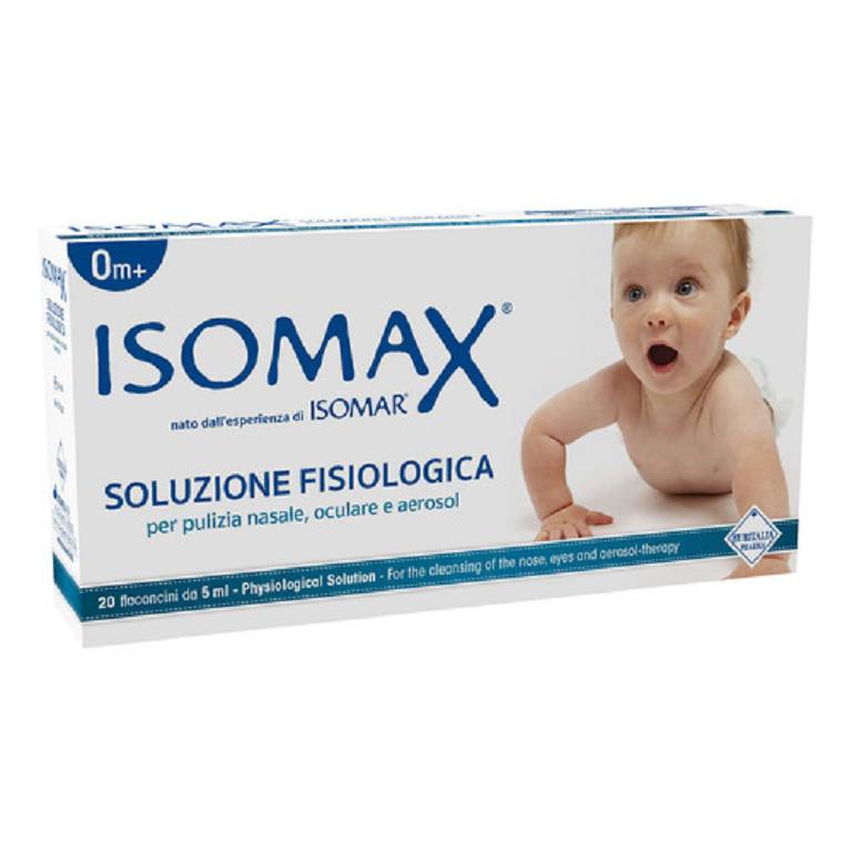 Isomax Soluzione Fisiologica. pulizia nasale, oculare e aerosol terapia. 20 flaconcini da 5 ml 