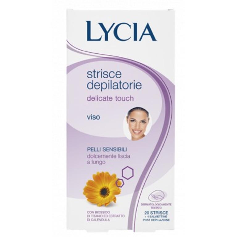 LYCIA strisce depilatorie viso 20 pezzi pelli sensibili