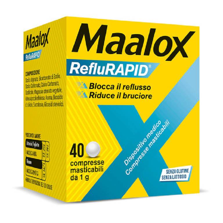 Maalox reflurapid 40 compresse masticabili