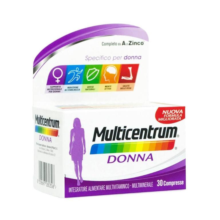 Multicentrum Donna Integratore Vitamine e Minerali 30 Compresse