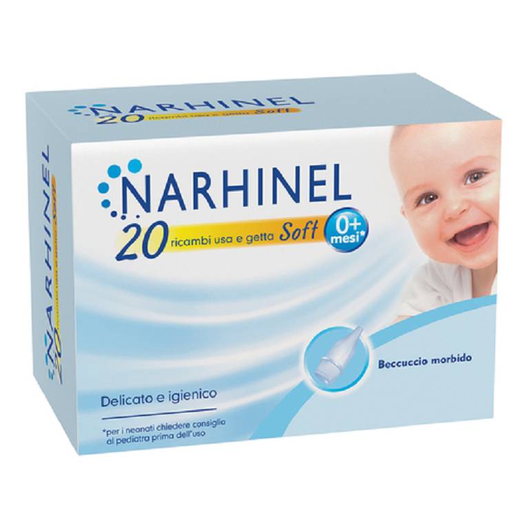 Narhinel 20 ricambi usa e getta Soft. Ricambi per aspiratore nasale