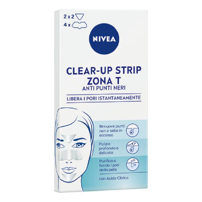 NIVEA VISAGE CLEARUP strisce zona T 4 cer naso 2 cer fronte