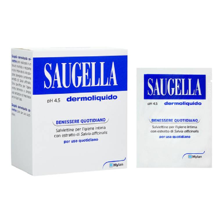 Saugella dermoliquido pH 4,5 10 salviette intime detergenti monouso