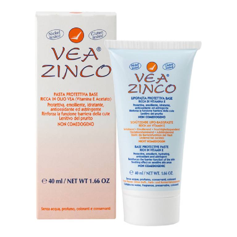 Vea zinco pasta protettiva base: funzione barriera, lenitivo. 40 ml